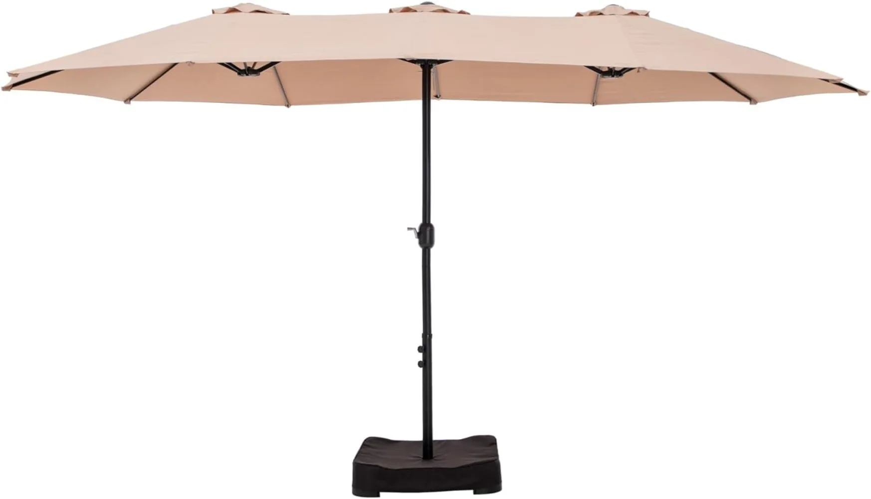 

MFSTUDIO 15ft Double Sided Patio Umbrella with Base Included, Outdoor Large Rectangular Market Umbrellas with Crank Handle