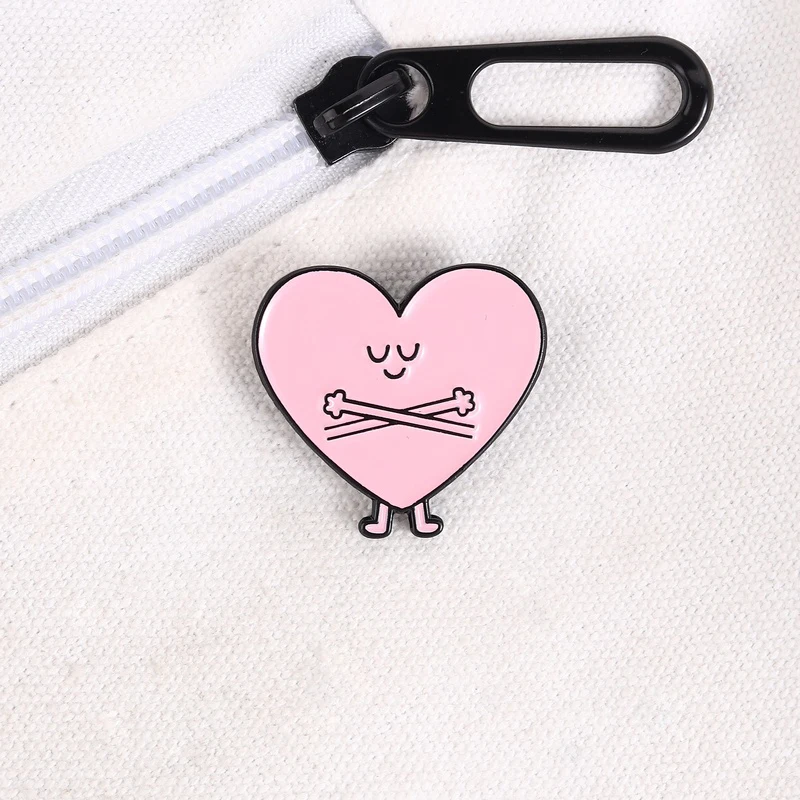 Healing Embrace Yourself Pink Heart Emaille-Anstecknadel, Broschen mit Selbstakzeptanz-Motiv, Reversnadel, Rucksack-Abzeichen, warme Geschenke für Liebhaber – Detail 4