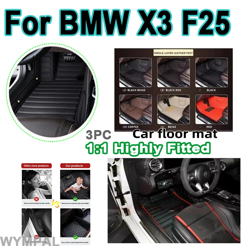 

Luxury Car Floor Mats For BMW X3 F25 MK2 2011~2014 Leather Mat Protective Pad Rug Covers Carpet Car Accessories Interior full