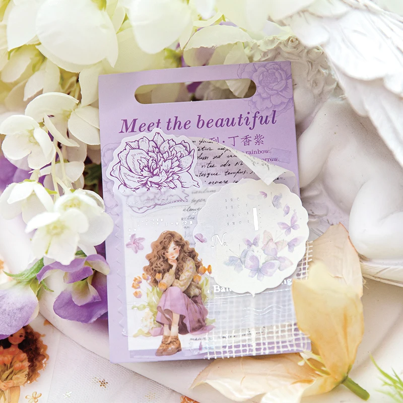 16packs/LOT Bouquet girl series markers photo album decoration PET tape