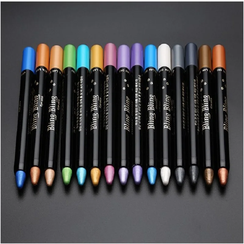 Perlglanz Lidschatten Bleistift Wasserdicht Glitter Shimmer Lidschatten Stift Eyeliner Sticks Lange Anhaltende Augen Make-Up-Tools Großhandel