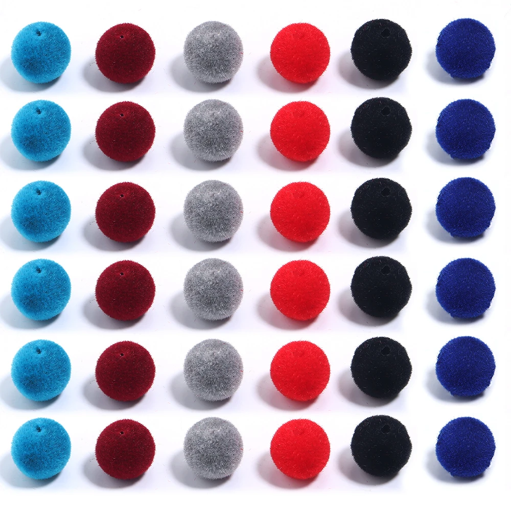 100 pçs 8mm veludo tecido resina contas coloridas espaçador solto contas redondas para fazer jóias diy charme pulseira colar atacado