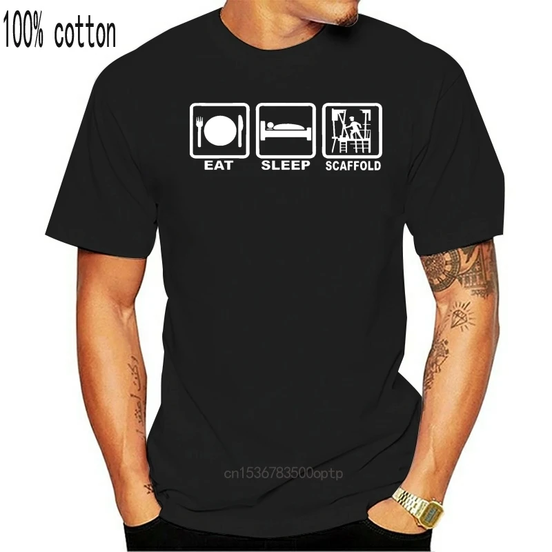 EAT SLEEP andamio-Camiseta divertida para hombre y mujer, camiseta de talla 8, 10, 12, 14 s, m, l, xl, xxL, novedad