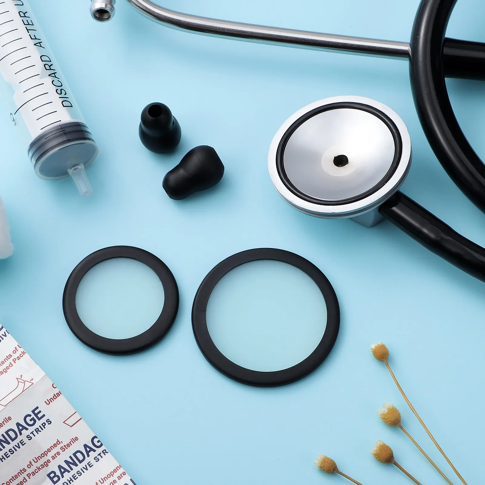 2Sets Premium PVC Stethoscope Earbud Replacement Kit for Adult Pediatric Hospital Clinic Use Soft Comfortable Ear Tips Noise