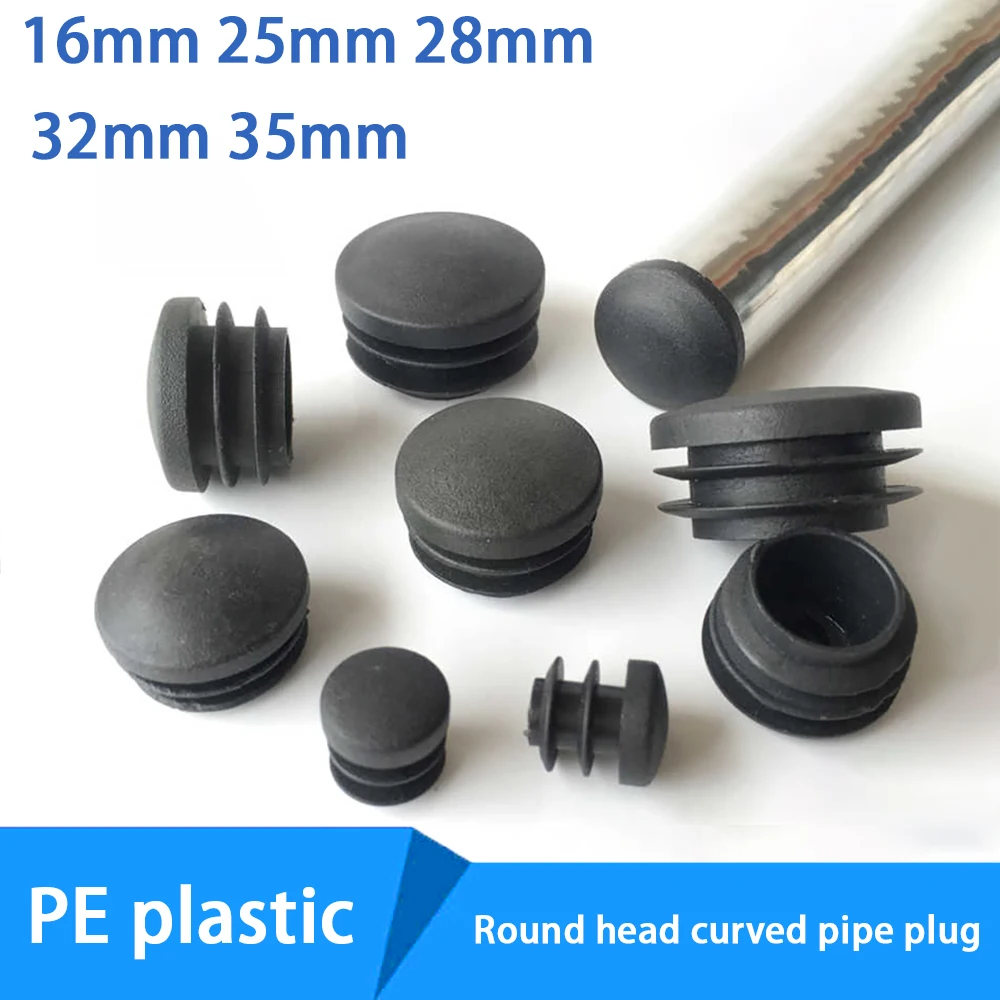 

Dia 16mm 25mm 28mm 32mm 35mm Black Curved Round Pipe Plug Cushion Chair Stool Plug Rubber Stopper Tube Cover Pipe Blockage