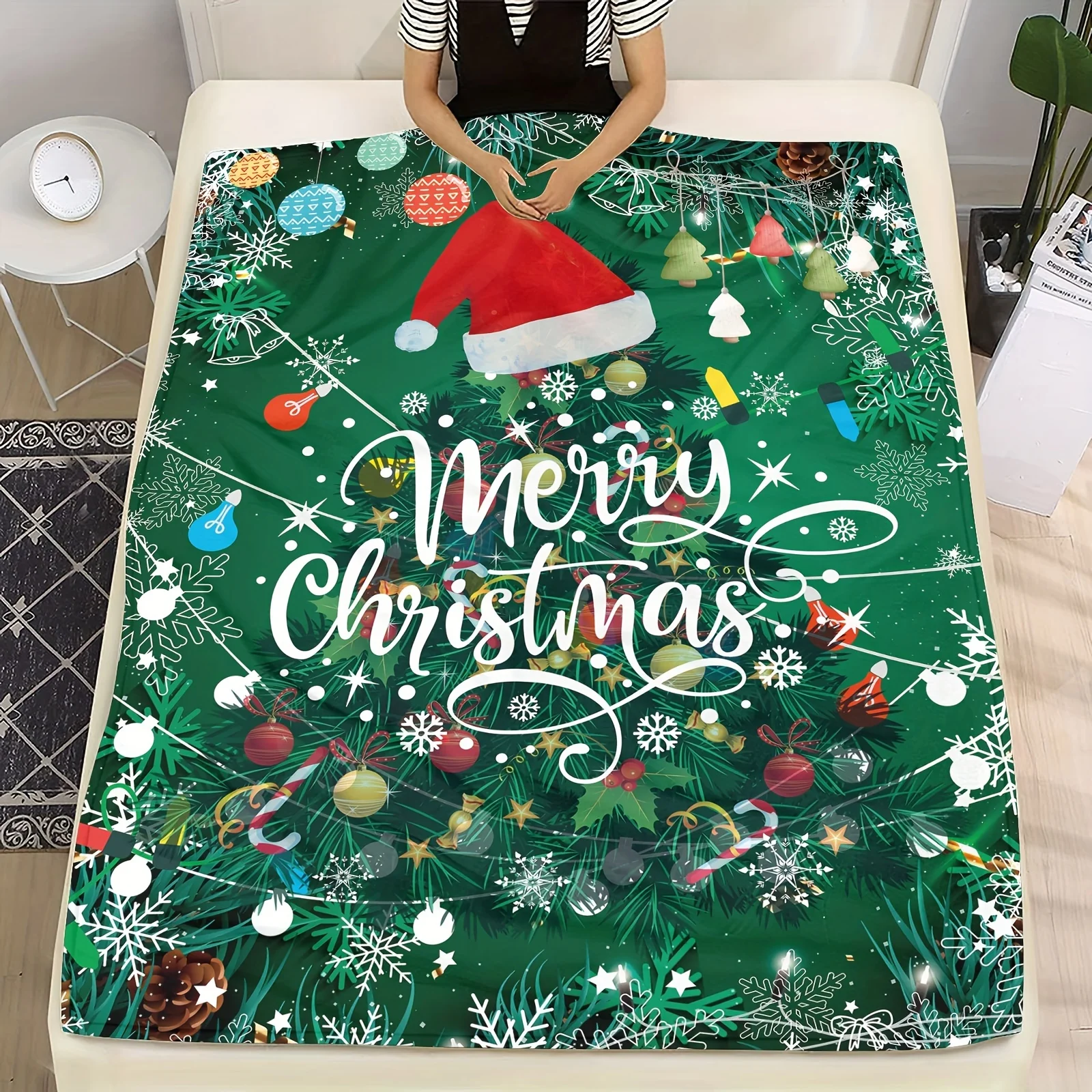 Cobertor de flanela contemporâ - Christmas Throw Blanket avaliação e preço