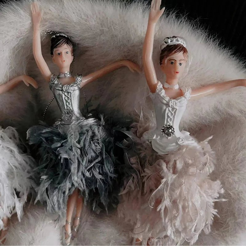 Menina ballet ornamento pendurado árvore de natal anjo bonecas pingente de pelúcia dançarino ornamentos pingentes decoração cisne lago elf pequenas tags