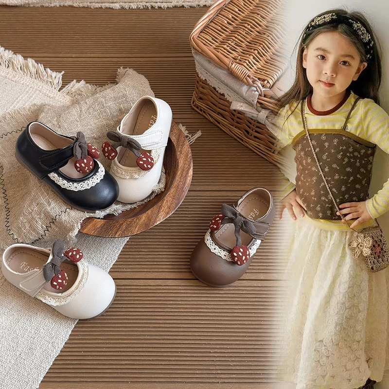 

2026 Autumn New Children Casual Shoes for Girls Fashion Korean Style Soft Bottom Anti-slippery Versatile Retro Outside Mules
