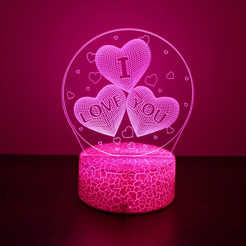 3D Lamp LED Night Light illusion I Love You Gadget Heart Bedroom Desk Lamps Home Decor Romantic Night Love Valentine\'s Day Gifts