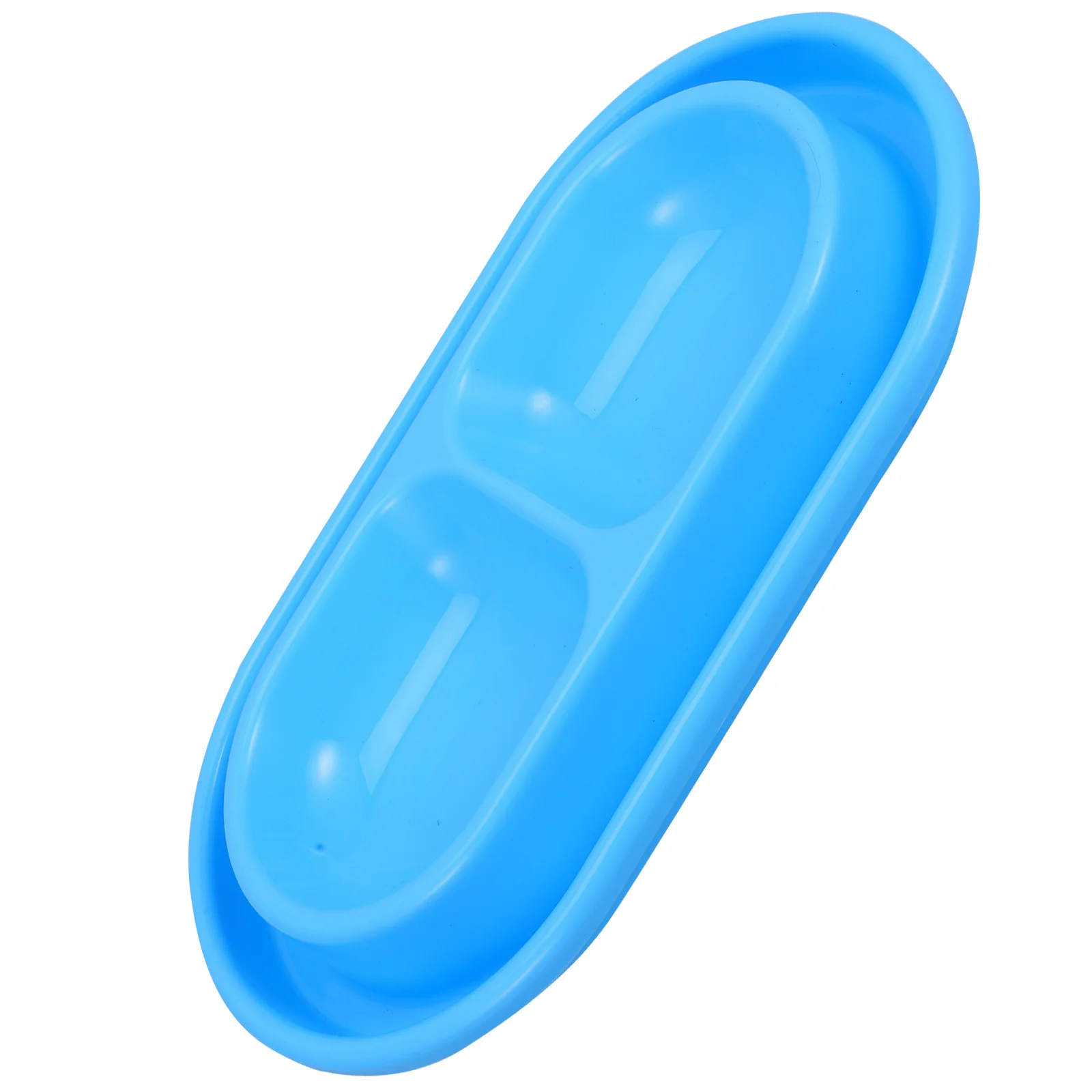 

Plastic Double Cat Bowl Dog Food Dish Small Flat Pet Feeding Plate for Small Dog Puppy Feeding Bowls for Cats and Small