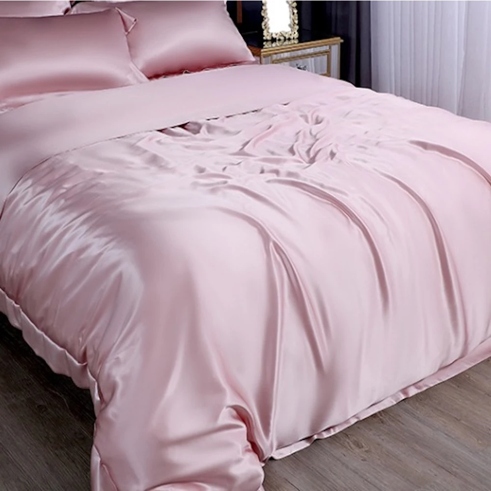 

High Quality Breathable Silk Bedding Set 100% Natural Mulberry Silk Satin 22 momme Comfortable Anti-static 02