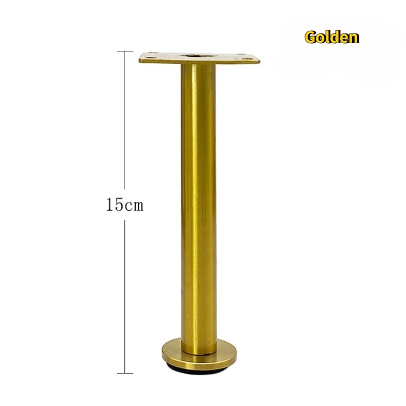 4PCS 15CM Stainless Steel Adjustable Replacement Furniture Legs Golden Metal Support Feet for Sofa Nightstand Cabinet Table