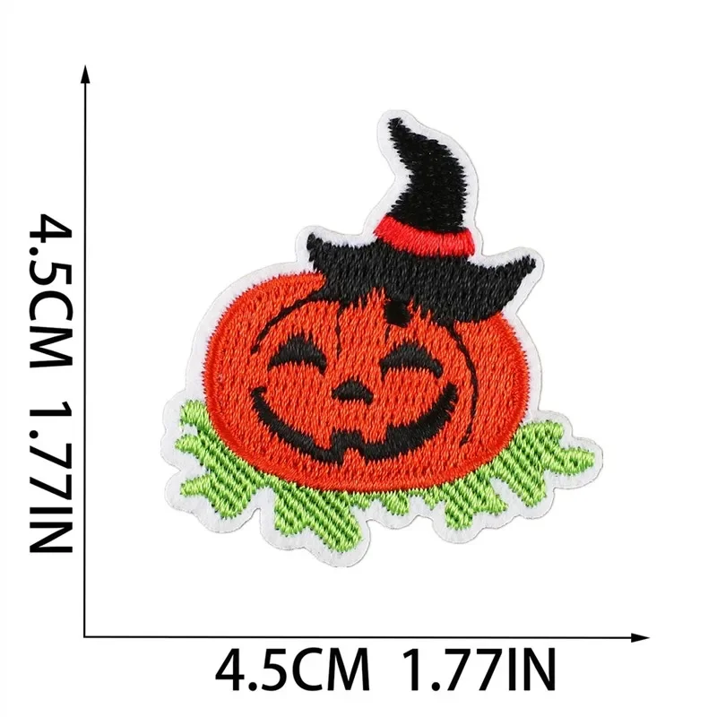 1pcs Patch Stickers Iron On Patches for Clothing Sewing Halloween Terror Embroidery Fusible Applique Badge Bag Decoration Stripe