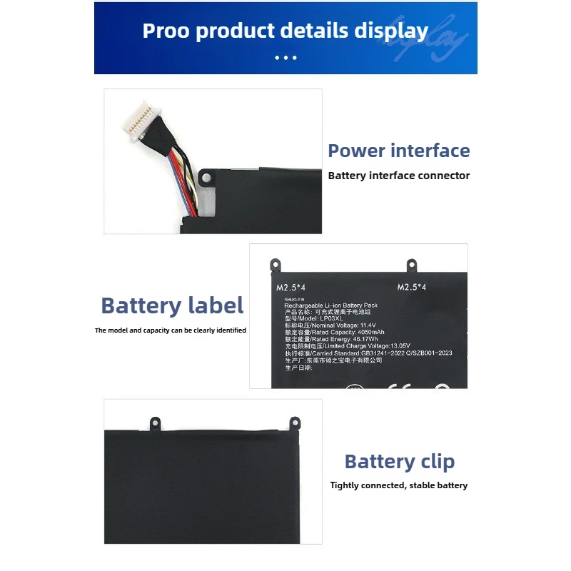 For HP ENVY 15-ae020TX/121tx notebook LP03XL TPN-C121/C122 notebook battery 11.55V 4050mAh