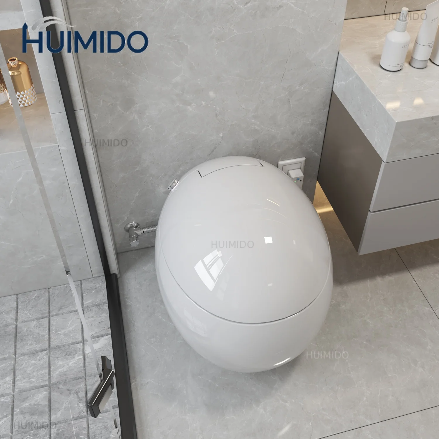 Toilet with Seat Heating Floor Mounted & Round Bowl Hot Sale for Elder Seniors and Disabled for Bathroom Bar