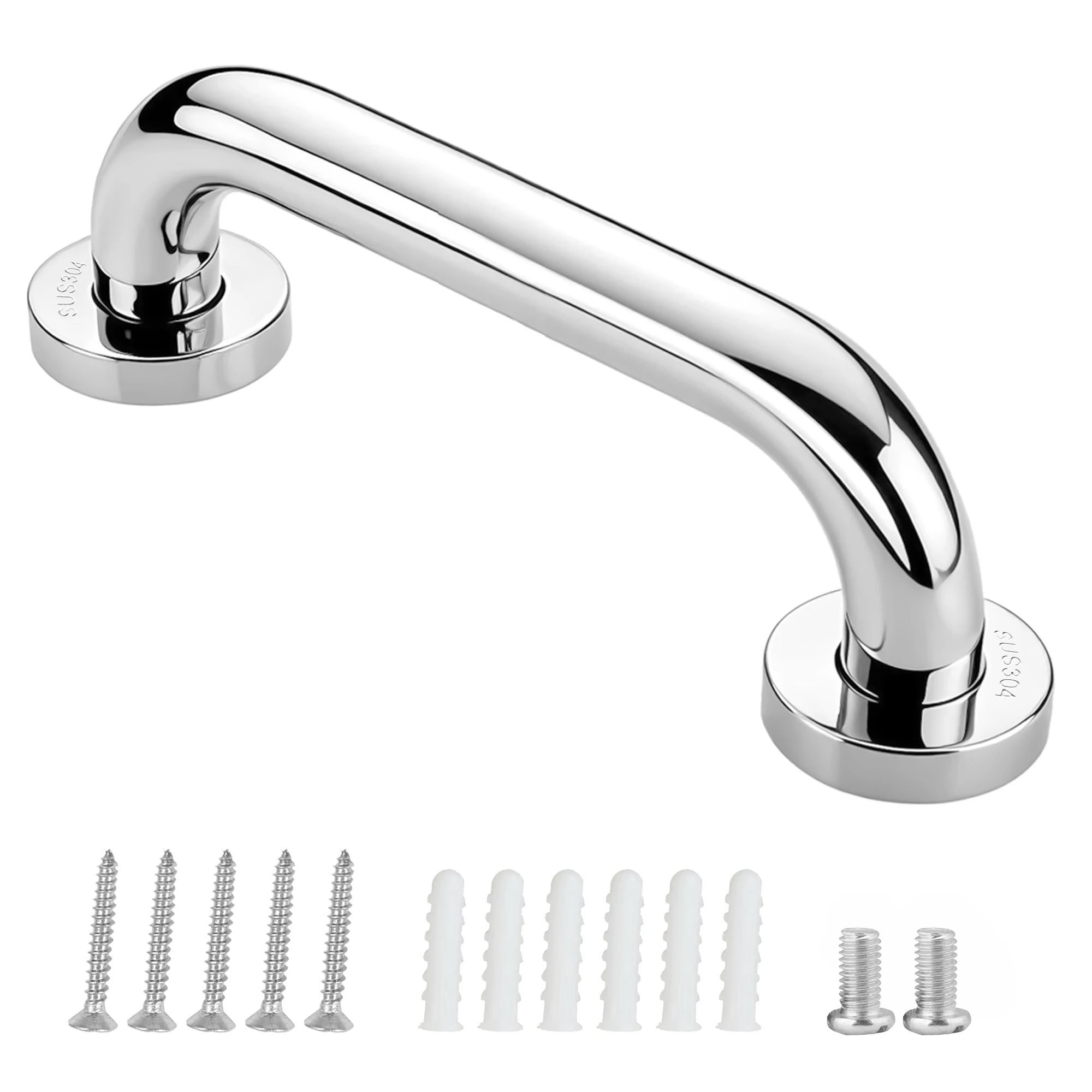 Duschbadewannengriff aus Edelstahl, Badezimmer-Sicherheitsstange, wandmontierter Haltegriff für Toilette und Dusche, rutschfester Sicherheitshandlauf