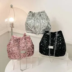 YANZAI 2024, luksusowa designerska torebka Trend cekinowa torba na poduszkę damska torba typu crossbody o dużej pojemności Bling oddychająca damska powinna