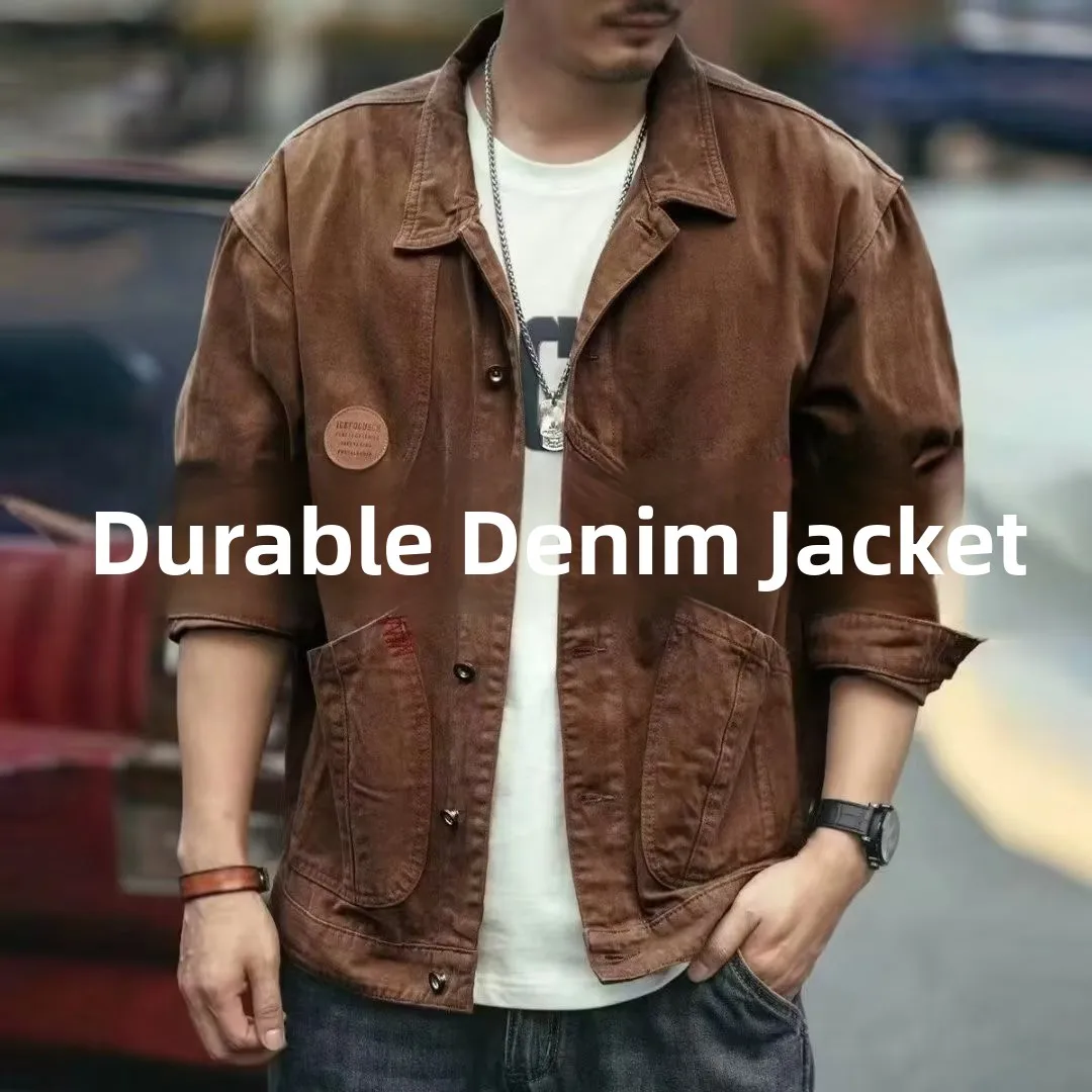 

Мужская джинсовая куртка свободного покроя в стиле ретро в американском стиле с вышивкой, повседневная модная верхняя одежда, весна-осень, модный брендовый хлопок