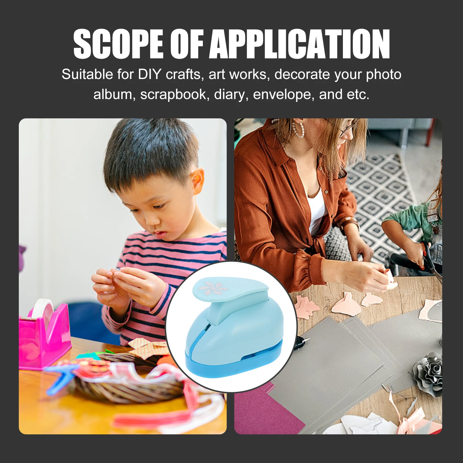 

Large Size Paper Punch Craft Puncher Scrapbooking Creative Child Embossing Hole Punch Portable Lightweight Art for Tags