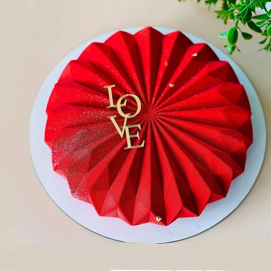 10pcs Gold Acrylic Heart Love Cake Topper for Valentine\'s Day Wedding Birthday Party Cake Decoration Supplies