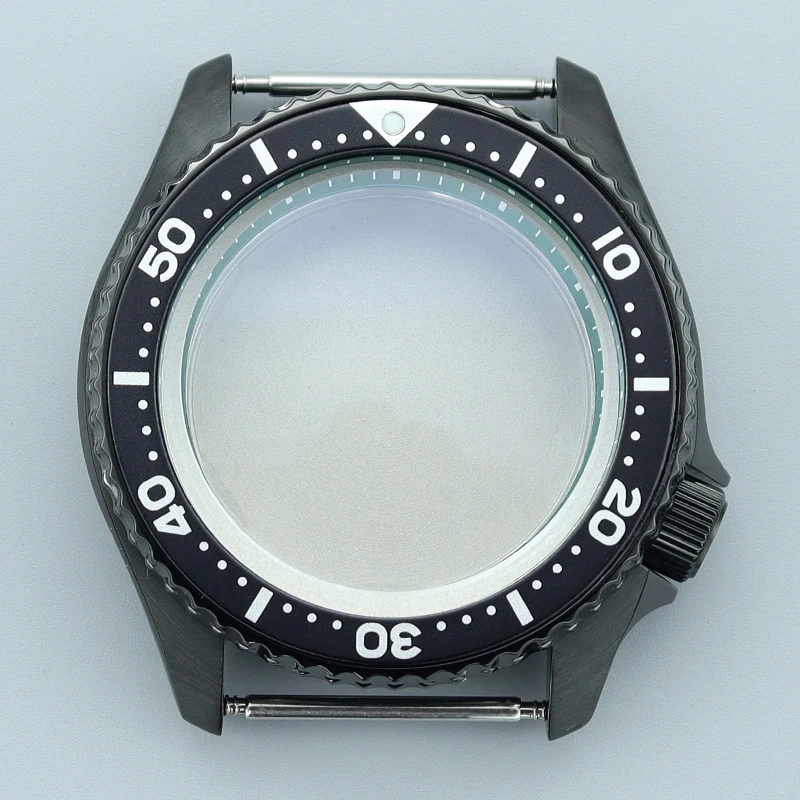 Black 42.5mm nh35 Watch Case Parts Sapphire Glass SKX007 Fit Seiko nh35nh36 34 Movement 28 5mm Dial 3.8 Crown green chapter Ring