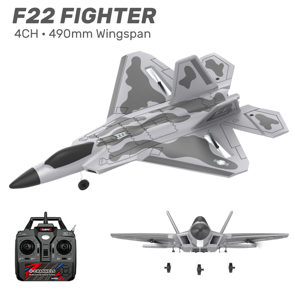 

4CH F22 RC Fighter Larger Plane 2.4G 490MM Biger Fixed-wing Remote Control Airplane Electric Foam Model Glider Toys BM22