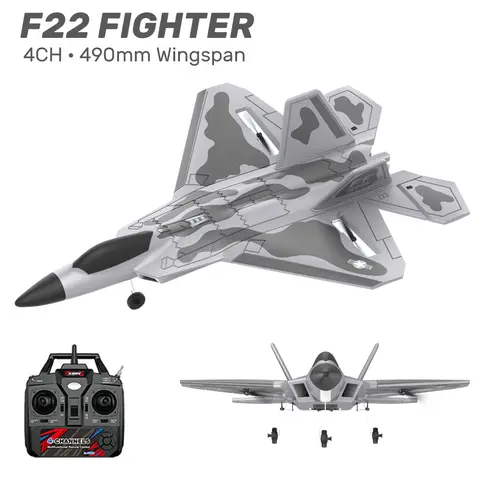 4CH F22 RC Fighter Larger Plane 2.4G 490MM Biger Fixed-wing Remote Control Airplane Electric Foam Model Glider Toys BM22