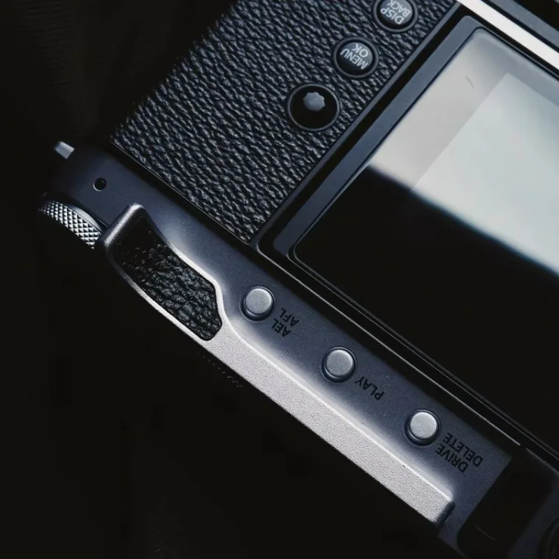 Дизайн для Fujifilm XE4, алюминиевая подставка для большого пальца, ручка для большого пальца с кожаной наклейкой, чехол для горячего башмака