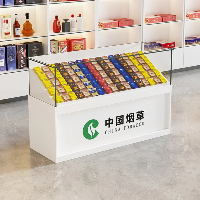 

custom.[Multiple Sizes Available] Cabinet Display Cabinet Convenience Store Small Shop Cashier Tempered Glass Tobacco