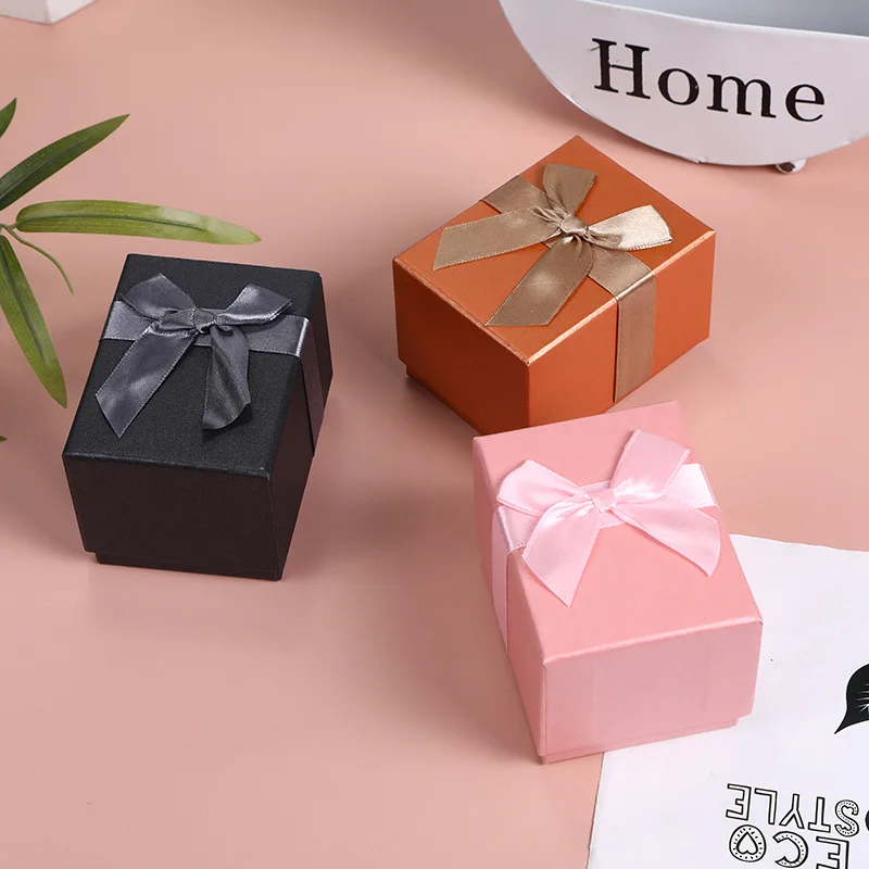 

Simple Birthday Gift Box Watch Bracelet Jewelry Box Bow Ins Wind Necklace Earrings Packaging Box Watch Organizer