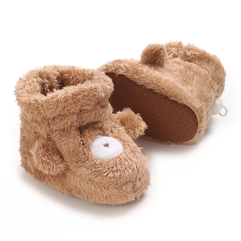 Warme Plüsch-Babyschuhe für den Winter, Mädchen-Fußbekleidung mit niedlichem Cartoon-Design, bequeme weiche Sohlen für Neugeborene von 0-18 Monaten. – Detail 21