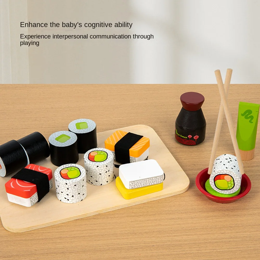 Funny Simulation Make Sushi Kitchen Toy Smooth Japanese Style Kid Pretend Play Sushi Toys Reusable Educational