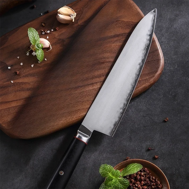 AUS-10 3Layer Compostied Blade Gyuto Knife Japanese Chef's Kitchen Utility Salmon Fish Sashimi Sushi Meat Slicing Cutting Knives