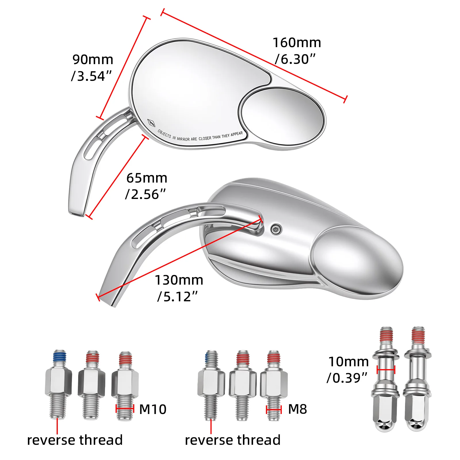Motorcycles Rear Side Mirrors Rear View M8 M10 For Harley For Honda Road King Touring Sportster Fat Boy Softail Bobber Chopper