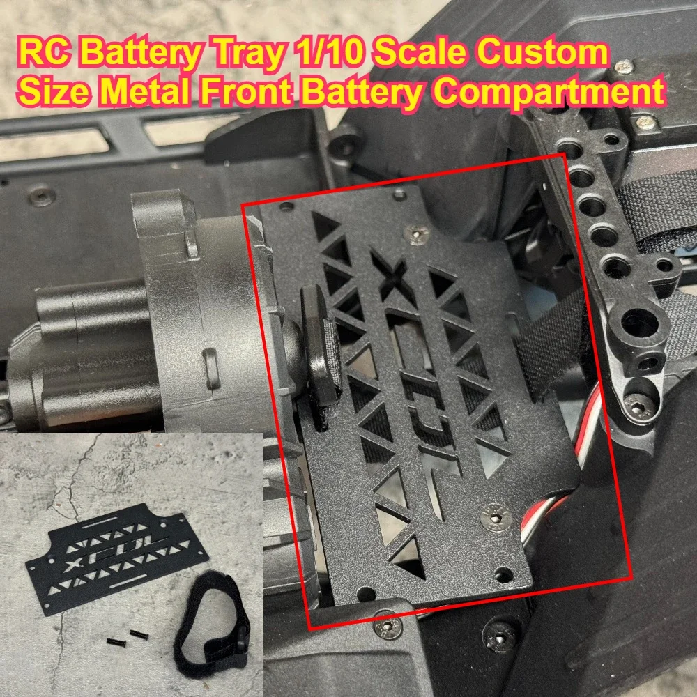 RC Chassis Upgrade Metal Front Battery Tray custom size For Axial SCX10 III Gladiator 1/10 scale Crawler Replacement Accessory