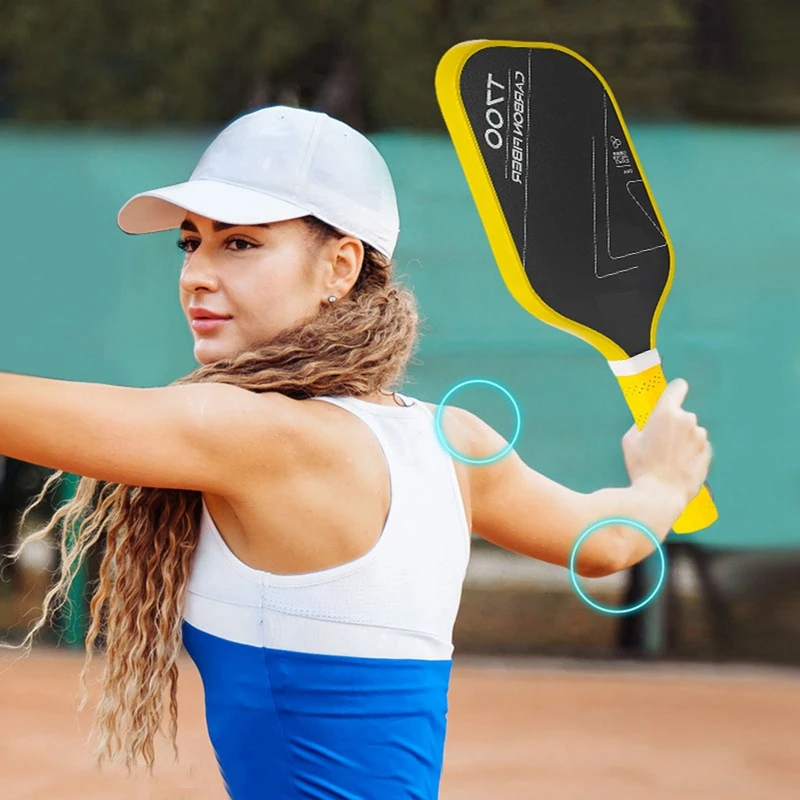 16 ملم ‌   ألياف الكربون Pickleball مجداف امتصاص الصدمات المضادة للانزلاق قبضة اختيار مضرب للعب البطولة اللوازم الرياضية