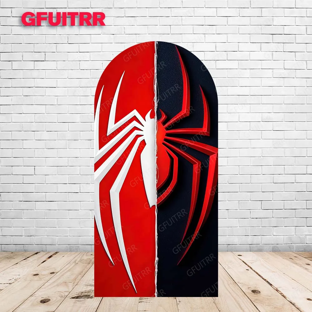 Disney Spider-Man Backdrop Doublesided Arch Cover Super Hero Photography Background Birthday Party Polyester Photo Booth Prop