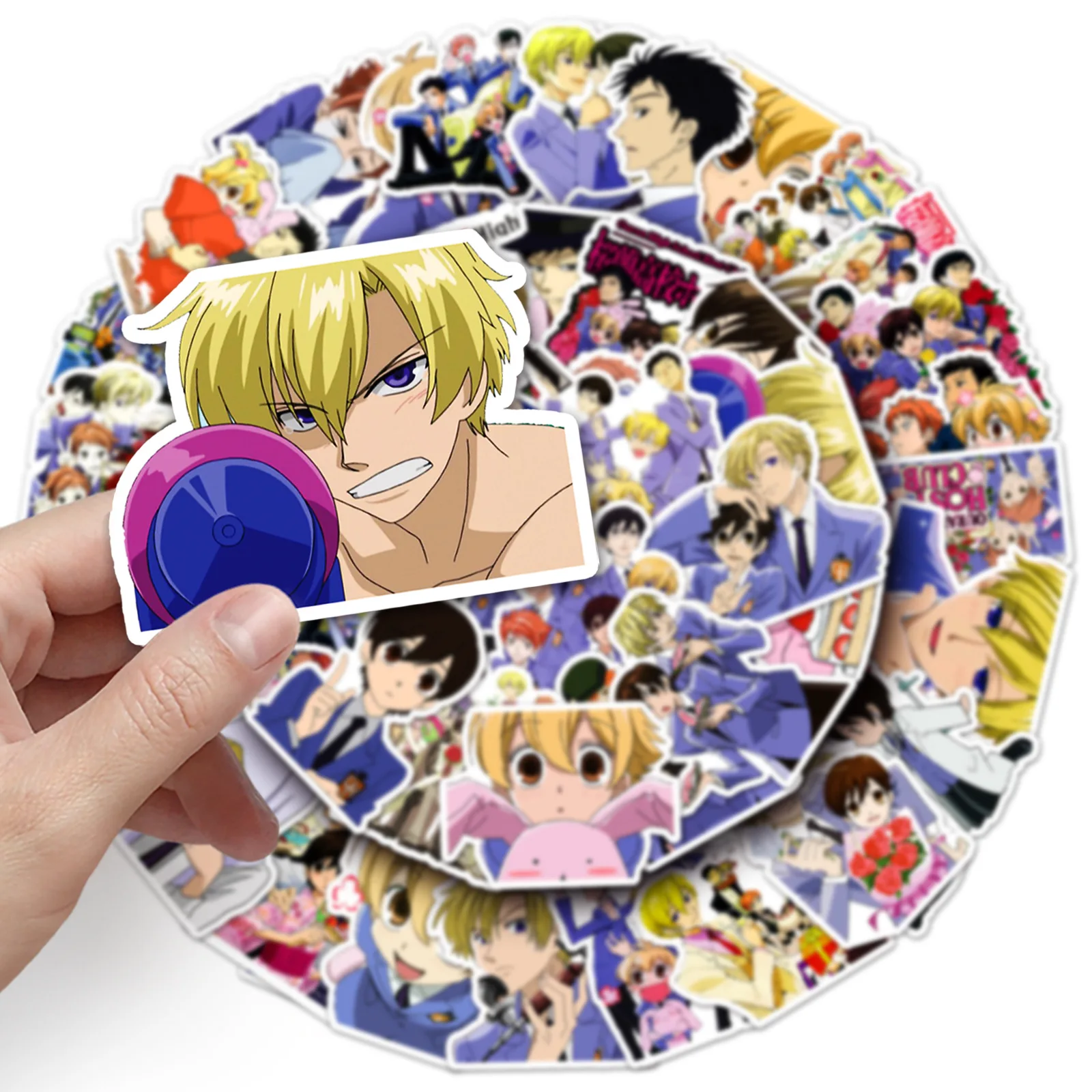 50 pezzi Ouran High School Host Club adesivi bagagli acqua cancelleria telefono cellulare scooter laptop anime decalcomanie decorative giocattoli