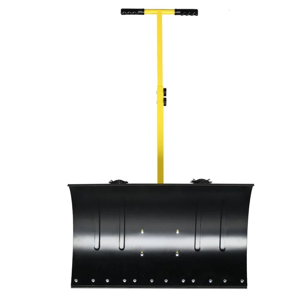 

29" Wide Snow Shovel with Wheels Heavy Duty Metal Rolling Snow Removal Tool