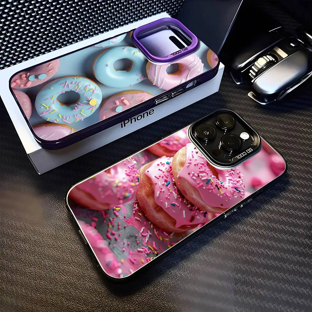 

Delicious Colorful Doughnuts Phone Case For iPhone 16,15,14,13,12,11,Mini,Pro,MAX Purple Matte Shockproof Cover