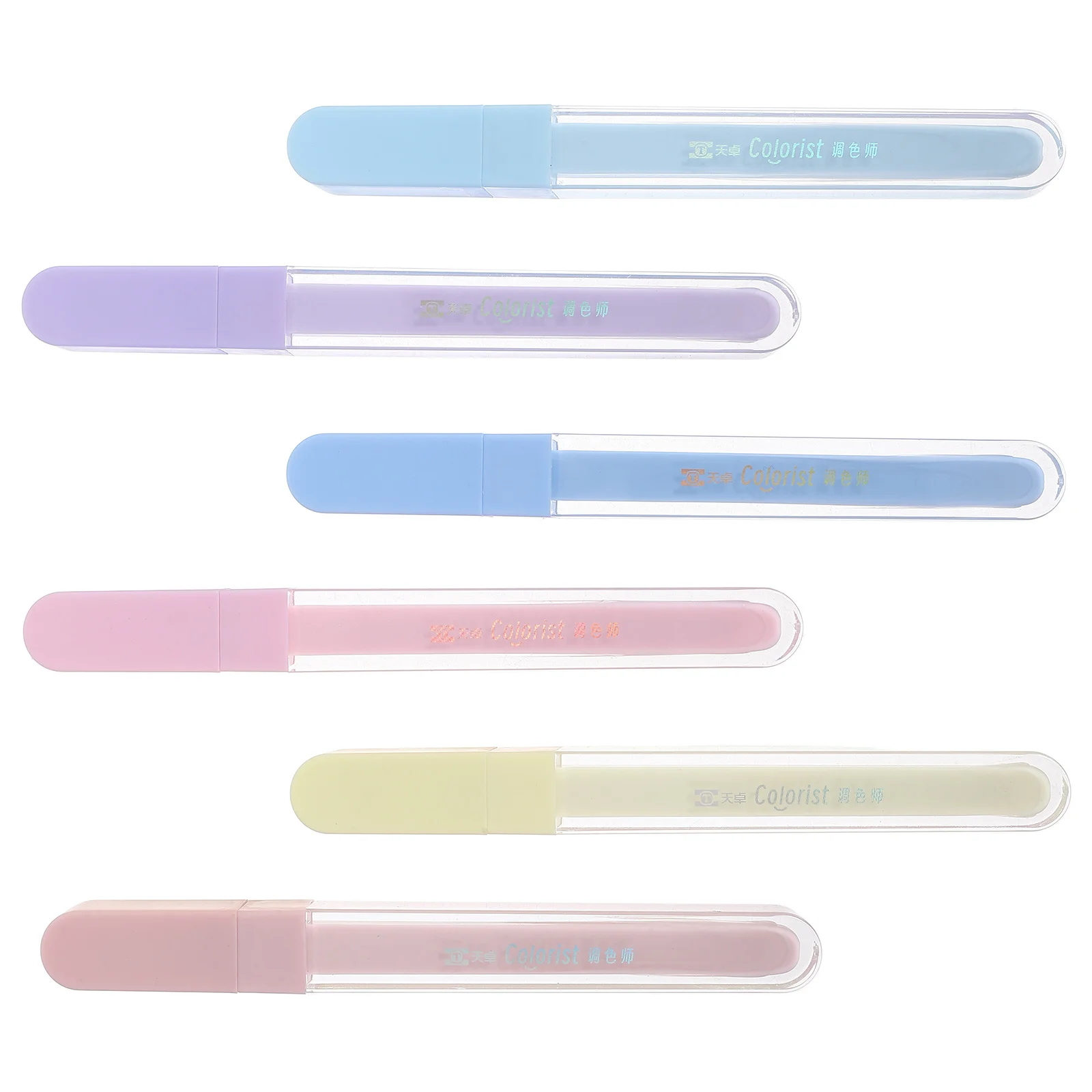 

6Pcs Sparkly Highlighter Pens Fluorescent Chisel Tip Smooth Writing Study Notes Aesthetic Office Supplies