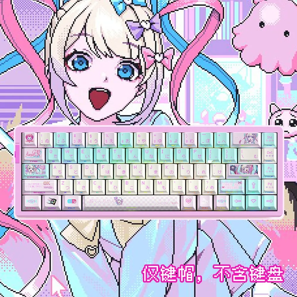 

NEEDY GIRL OVERDOSE Theme Keycaps Set 73/129keys Cherry Profile Pink Cute Artisan Key Cap Mechanical Keyboard Accessories Gift