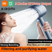 Xiaomi 5 Modes Water Saving Shower Head Adjustable High Pressure Showerhead Handheld Spray Hangable Bathroom Accessories 