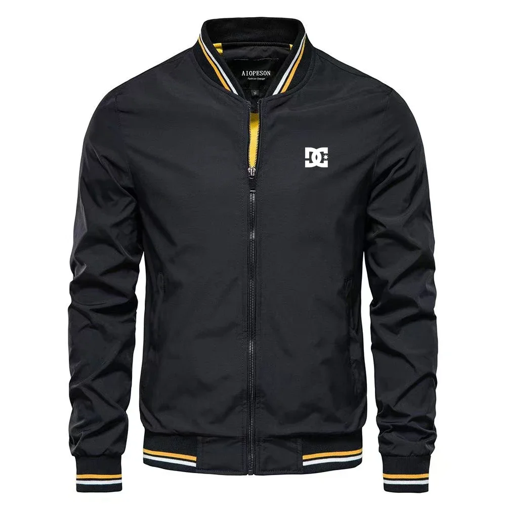 

Spring and Autumn 2025 Men's windproof jacket, outdoor zipper stand-up collar, casual and fashionable motorcycle sweatshirt