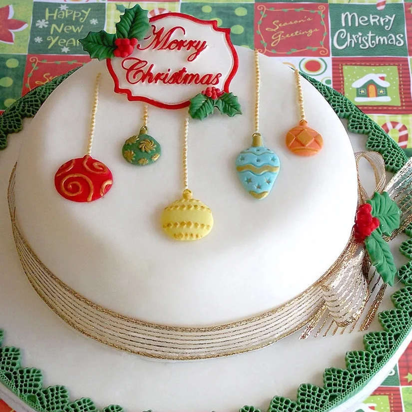 Ornaments Christmas Silicone Mold Sugarcraft Chocolate Cupcake Baking Mold Fondant Cake Decorating Tools