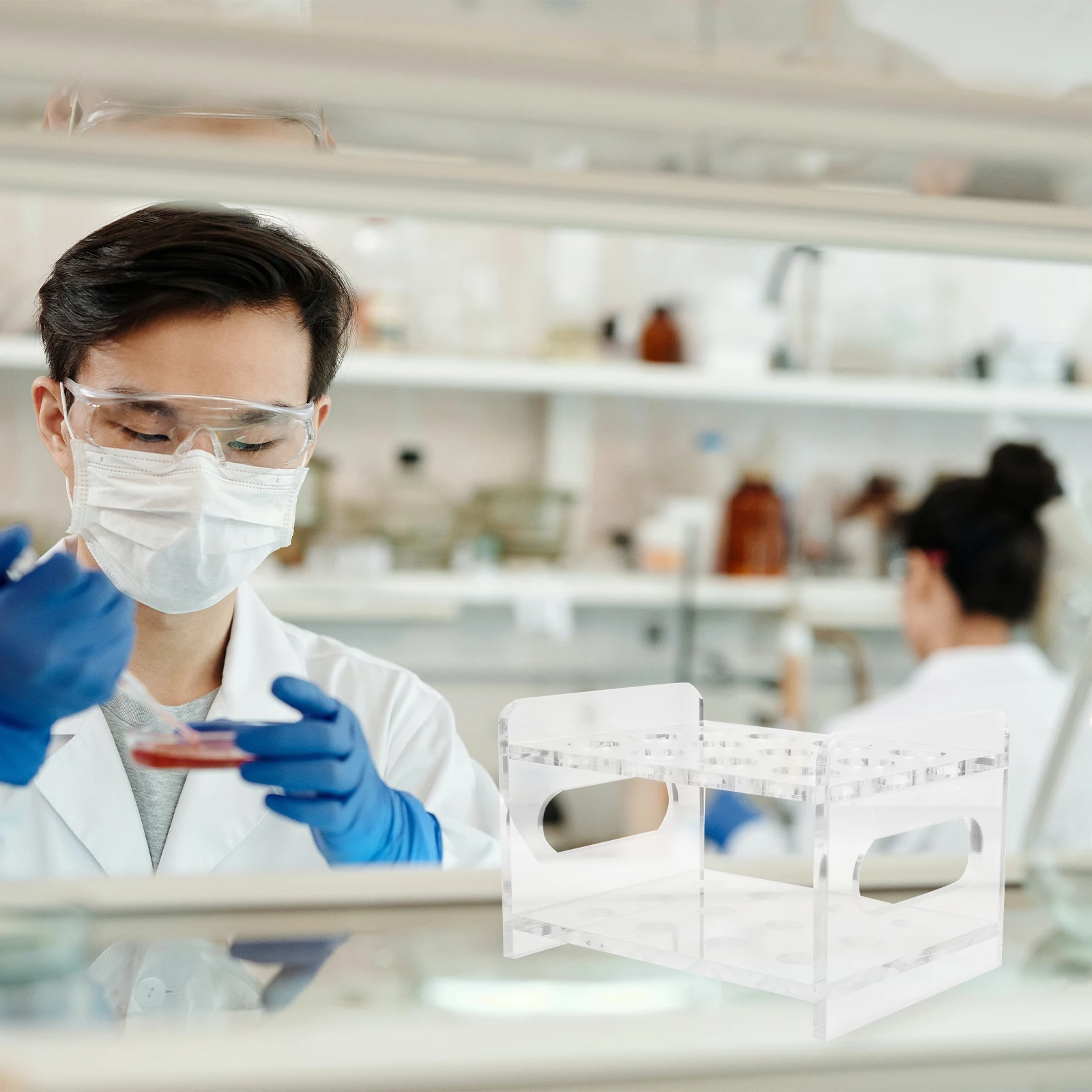 

Test Rack Acrylic Clear View Vial Holder Stable Placement Home School Lab Research Institute Test Tube Stand Tube Content