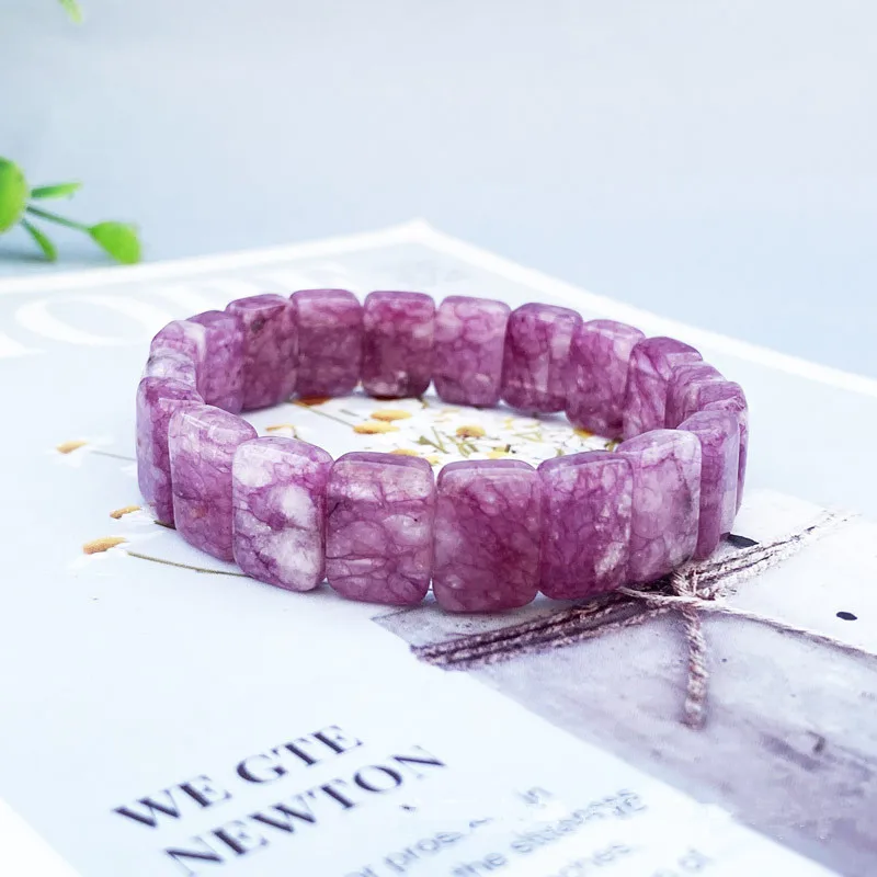 

Natura Llight Purple Hand Carved Jade Bracelet Fashion Boutique Jewelry Men's and Women's Blue Bracelet