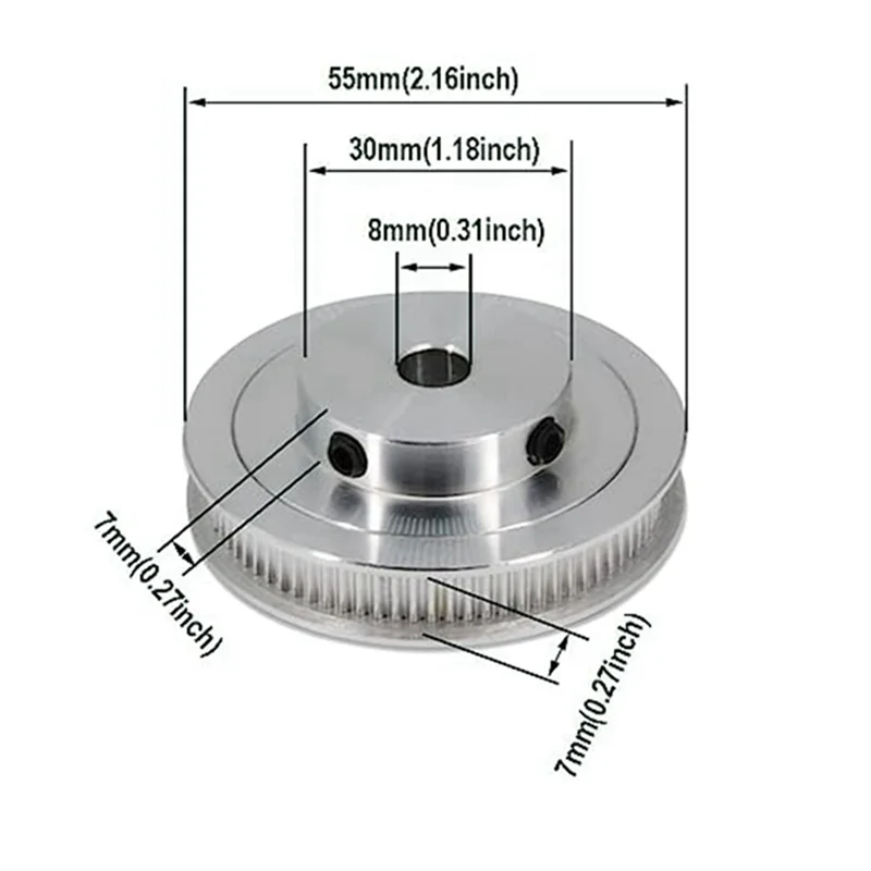 GT2 Pulley 80 Teeth 8mm Hole Pulley Timing Pulley Aluminum for Speed Reducer Belt 3D Printer Parts