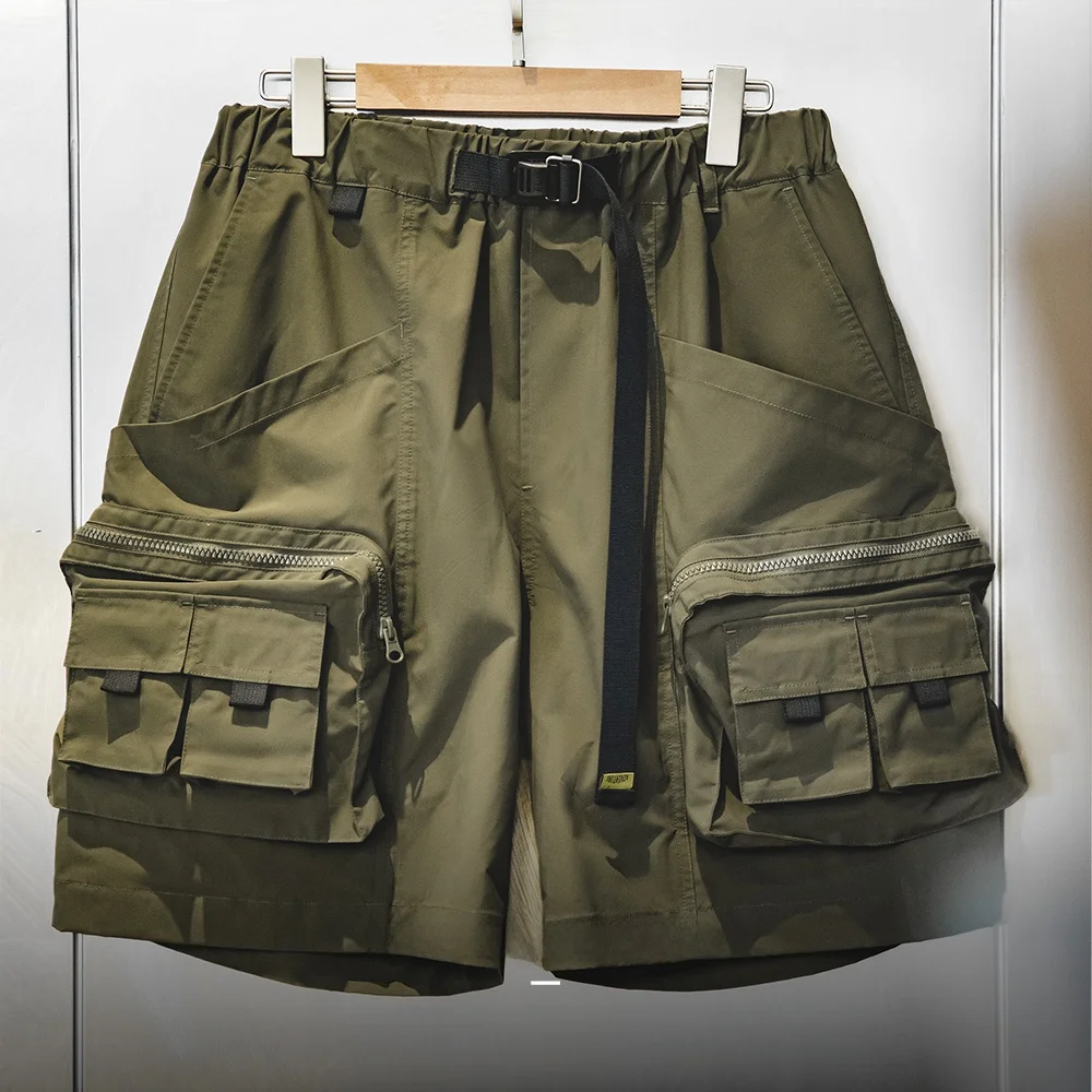 

Мужские летние повседневные брюки Maden Workwear: функциональные, свободного прямого кроя, с множеством карманов, средней длины (до колена)