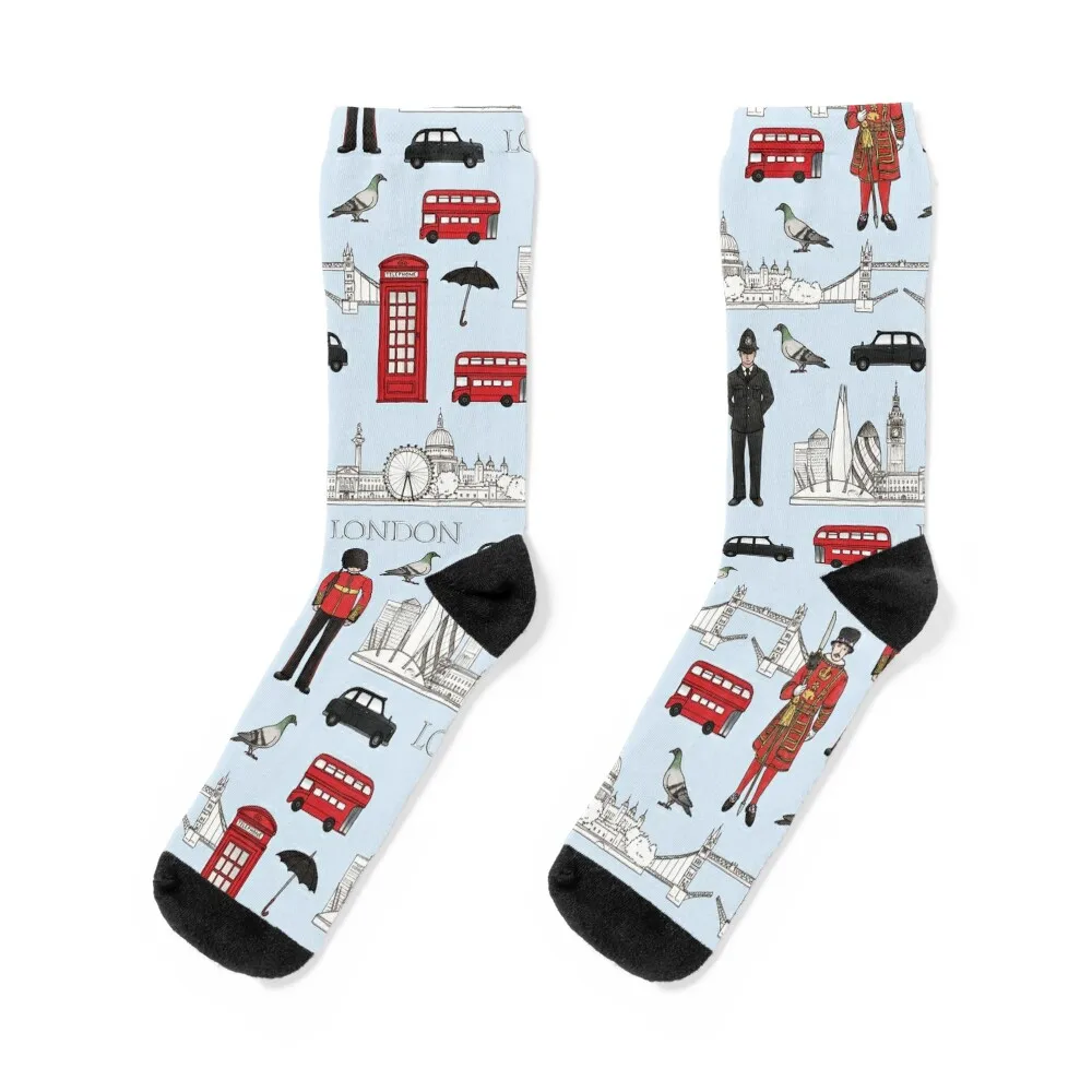 

London Skyline and Icons Socks anti slip football japanese fashion Rugby custom Socks For Men Women's